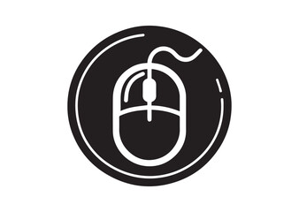 Computer mouse silhouette vector, Computer mouse icon illustrator