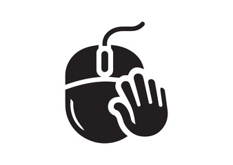 Computer mouse silhouette vector, Computer mouse icon illustrator