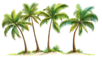 Tropical Paradise: Lush Palm Trees on a Sunny Beach