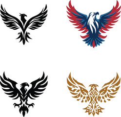 Fototapeta premium Eagle phoenix bird logo vector design graphic template eps