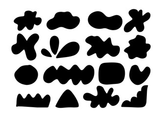 Modern black blob shapes abstract organic forms. Vector illustration.