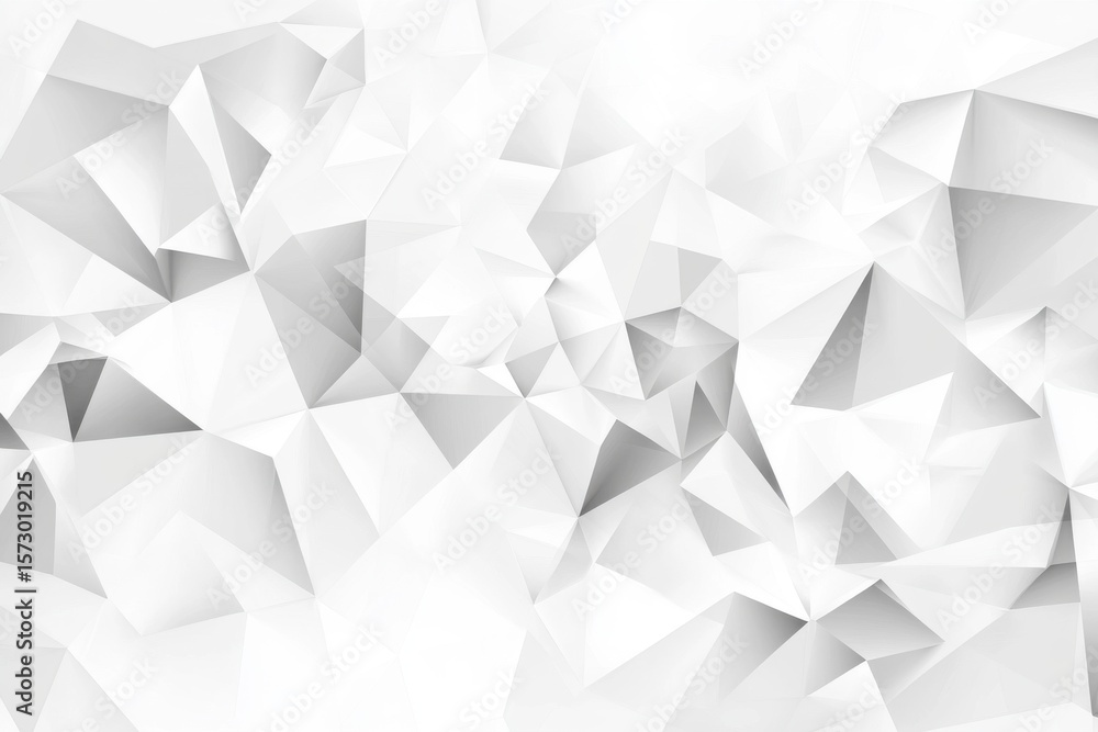 Poster geometric pattern of white triangles creating a dynamic and abstract visual texture, geometric patte