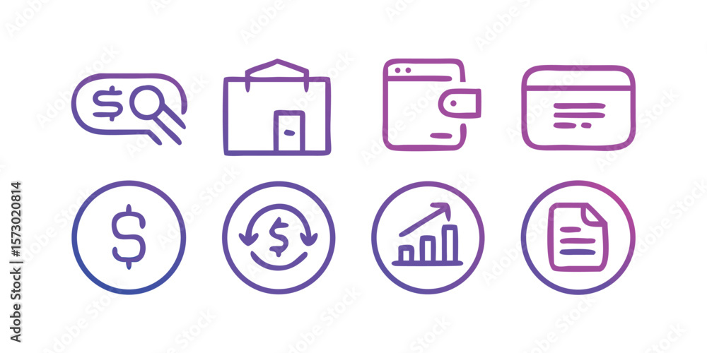 Aufkleber extensive collection of trendy line style icons for business featuring a modern and minimalist desig