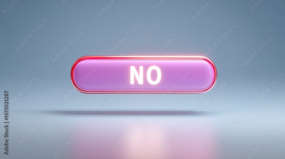 Poster bright neon no button on a gradient background for digital design