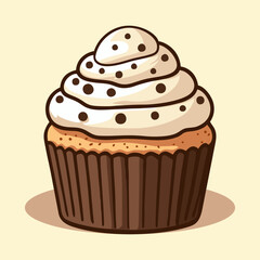 Cupcakes logo vector illustration template with shadow