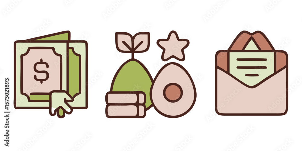 Poster trendy line style business icon set featuring a comprehensive collection of minimalist symbols for v