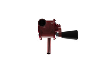Vibrant Red Rotary Barrel Pump with Hand Crank for Efficient Fluid and Liquid Transfer - High-Resolution Industrial Fuel and Oil Dispensing Tool Isolated on Transparent PNG Background