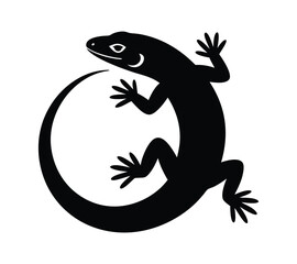 Naklejka premium Komodo Dragon Logo, Black Reptile Vector Emblem
