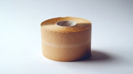 Close-up of a Roll of Beige Paper Tape