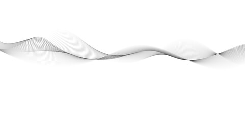 Abstract digital stylized black and grey curved wavy line art element for design white Striped line texture background. Vector illustration.	