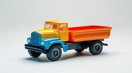 Colorful Toy Dump Truck on White Background