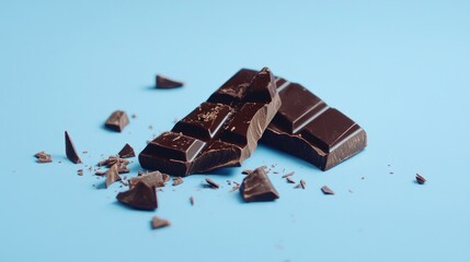 Dark Chocolate Bliss: Broken Bar on Blue