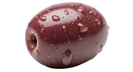 Fototapeta premium Close-up Apple Shows Water Droplets on Skin, Isolated on Transparent Background, Fresh