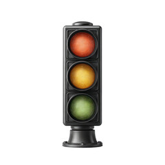 3D Traffic Light with Abstract Swirls on Transparent Background