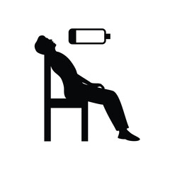 man tired silhouette design. frustration symbol.