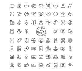 Global Connectivity and Network Technology Icons