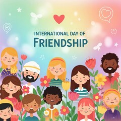 International Day of Friendship heartwarming background design—perfect for cards, social media