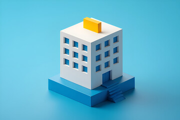 Fototapeta premium 3D Vector Business Office Building – Corporate Workplace Concept Illustration