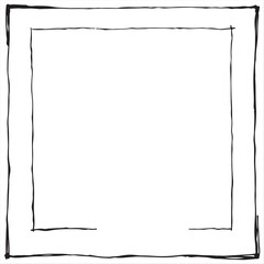 Obraz premium Black and white hand-drawn sketch of corner framework silhouettes. Vector format, modern, geometric, and minimalist designs for borders, frames, and certificates. 