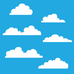 set of cloud vector illustration. white cloud collection.
