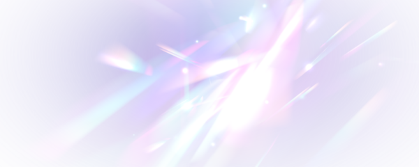 PNG dreamy abstract background featuring iridescent rainbow light patterns, soft lens flare, spectral prism refractions. Hologram reflection, crystal flare leak shadow overlay