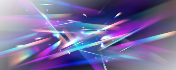 Transparent light refraction pattern for adding effects to backgrounds and objects. Holographic falling confetti glitters isolated on transparent background. Vector illustration PNG.	