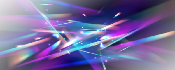 Transparent light refraction pattern for adding effects to backgrounds and objects. Holographic falling confetti glitters isolated on transparent background. Vector illustration PNG.	