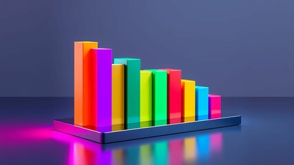 business graph on black background