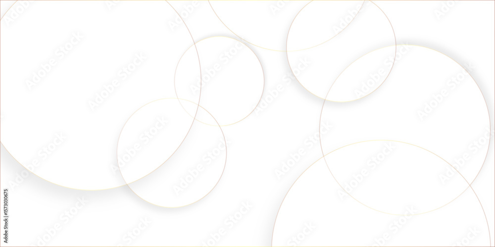 Aufkleber abstract background with circle white abstract geometric background with soft light white paper circ