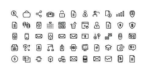 Set of 40 business and communication icons vector