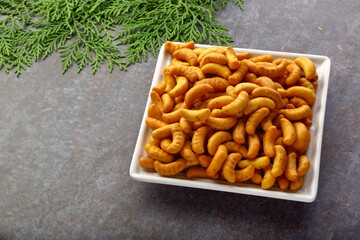 Crispy baked cashew biscuits.