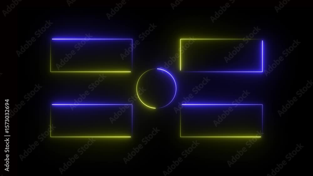 Fototapete seamless loop animation rectangles frame ultra video motion graphic. animated borders frame glowing 