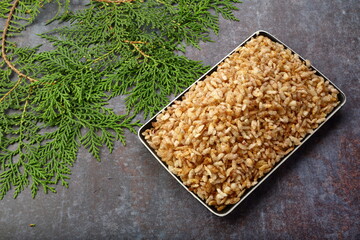Flatten rice mixture - a savoury snack food from South India.  