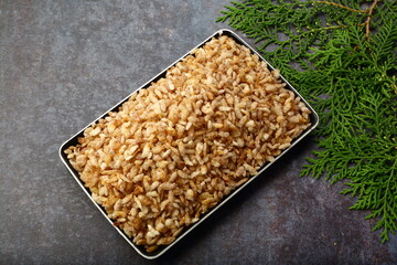 Flatten rice mixture - a savoury snack food from South India.  