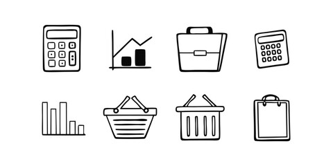 Set of 8 business icons vector