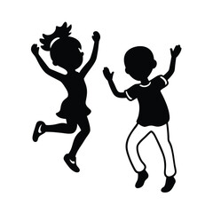 jumping people silhouettes