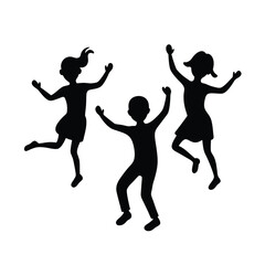 silhouettes of dancing people