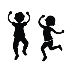 silhouette of a baby dancing jumping