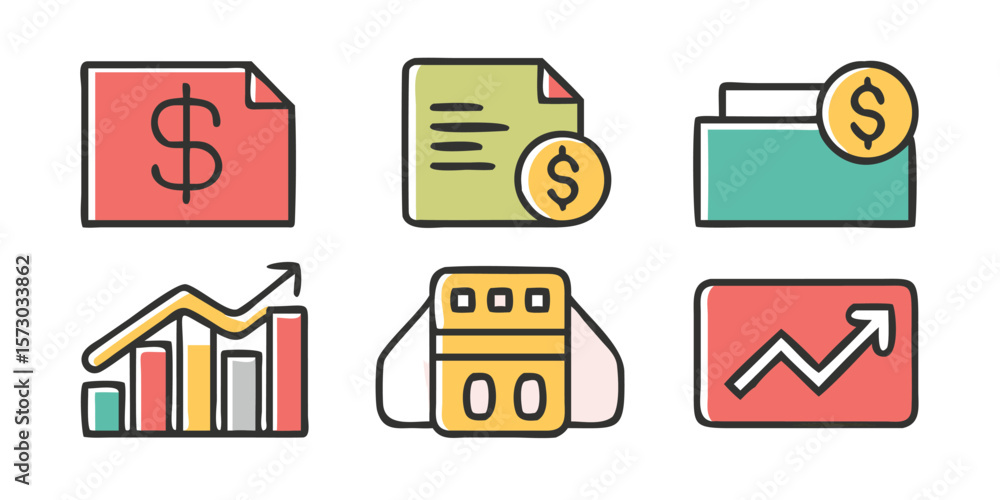 Poster extensive collection of trendy line style icons for business encompassing a wide range of concepts a