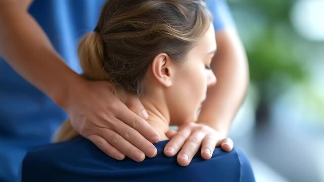 Teen receives chiropractic adjustment to enhance posture and spinal health.