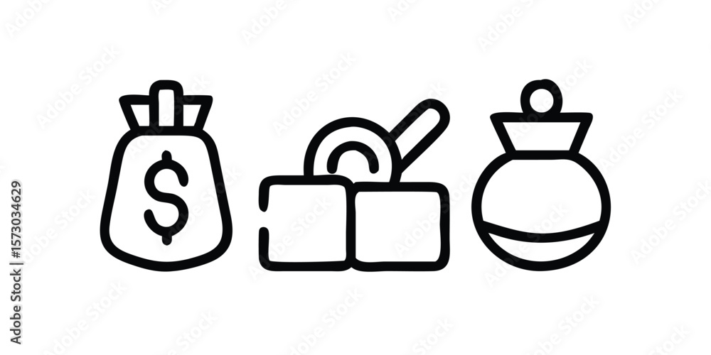 Aufkleber comprehensive set of trendy line style icons for business encompassing various concepts and applicat