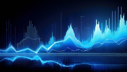 bold blue line graph of crypto trends and market behavior analysis