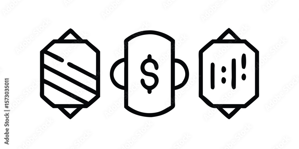 Poster extensive collection of trendy line style icons for business covering various concepts and applicati