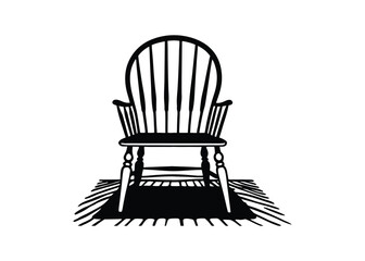 Silhouette of Windsor chair isolated on a white background