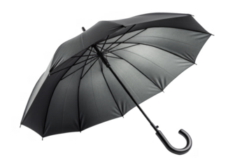 black umbrella isolated on a transparent background.