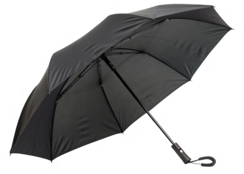 black umbrella isolated on a transparent background.	 - Powered by Adobe