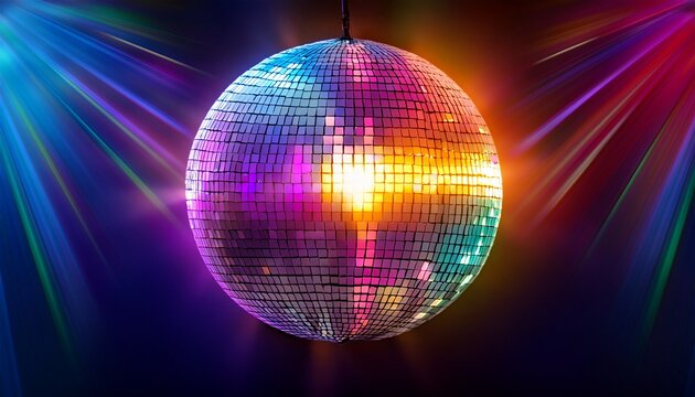 colorful disco ball with glowing lights