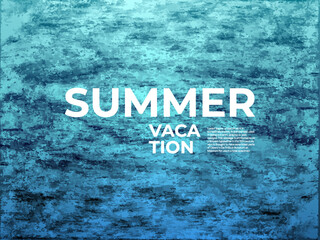 Vector summer-themed abstract background with ocean-inspired blue textures . Perfect for posters, travel ads, flyers, beach promotional, digital designs