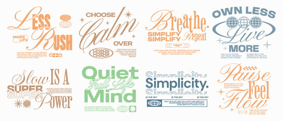 Slow living quotes t-shirt design set, Slow life quotes bundle, Environment theme poster design packs, Slow living minimal urban typography for print