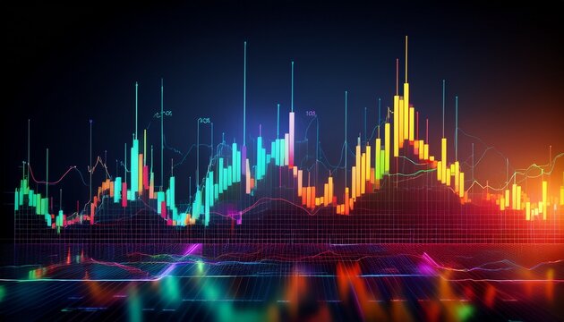 colorful candlestick graph for forex trading analysis
